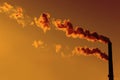 Smokestacks at Sunset Royalty Free Stock Photo