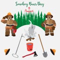 Smokey Bear Day flat vector illustration