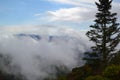 A Smokey Mountain peak in clouds