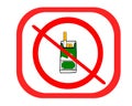 Isolated no smoking ban with pack of cigarettes