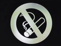 Smoking ban sign in building