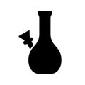 Smoking bong, silhouette icon. Black simple illustration. Contour isolated vector pictogram on white background