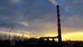 Smoking chimney of heat electropower station