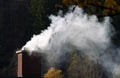 Smoking chimney of a house