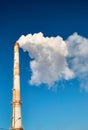Thick smoke from industrial pipe of factory Royalty Free Stock Photo