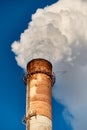 Thick smoke from industrial pipe of factory Royalty Free Stock Photo