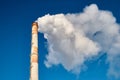 Thick smoke from industrial pipe of factory Royalty Free Stock Photo