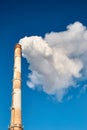 Thick smoke from industrial pipe of factory Royalty Free Stock Photo
