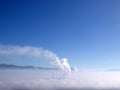 Smoking chimneys of power station Royalty Free Stock Photo