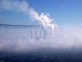Smoking chimneys of power station Royalty Free Stock Photo