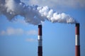 Smoking chimneys of thermal electric station