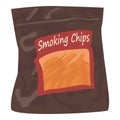 Smoking chips icon, cartoon style