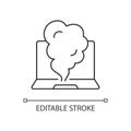 Smoking computer linear icon
