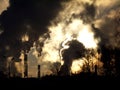 Smoking factory chimneys in morning Royalty Free Stock Photo