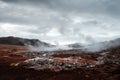 Smoking fumaroles on Hverarond valley