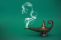 Smoking Genie Lamp Royalty Free Stock Photo