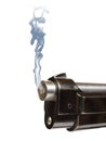 Smoking gun Royalty Free Stock Photo