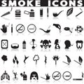 Smoking icon set. Royalty Free Stock Photo