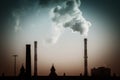 Smoking industrial chimneys Royalty Free Stock Photo