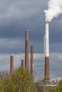 Smoking industrial chimneys Royalty Free Stock Photo