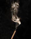 Smoking match on black background Royalty Free Stock Photo