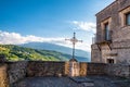 Mount Etna from Lauria Castle in Castiglione di Sicilia, Italy Royalty Free Stock Photo