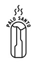Smoking Palo Santo holy wood tree aroma stick. Burning incense element stock vector image. Rustic wooden stick isolated on white Royalty Free Stock Photo