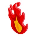 Smoking pipe fire icon, isometric style Royalty Free Stock Photo