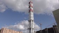 Smoking pipes of thermal power plant against blue sky Royalty Free Stock Photo