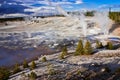 Smoking plateau in Yellowstone national park, United States