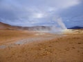Iceland - Smoking hot pots at the geothermal activie region of Hverir