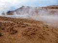 Iceland - Smoking hot pots at the geothermal activie region of Hverir