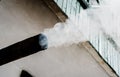 Smoking steam. Smoke puff from chimney, steaming geysir vapour and explosion cloud Royalty Free Stock Photo