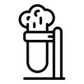 Smoking test tube icon, outline style Royalty Free Stock Photo