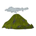 Smoking volcano icon, cartoon style Royalty Free Stock Photo