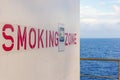 Smoking Zone onboard a construction work barge