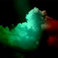 Smoky clouds dark blue mint green color mixture effects texture background wallpaper.