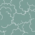 Smoky clouds seamless vector pattern in muted colors