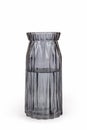 Smoky gray glass vase isolated on white