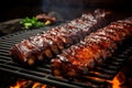 Smoky Grilled ribs bbq. Generate Ai