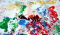 Smoky mix blue green pink yellow red white gray abstract wet paint background. Painting spots. Royalty Free Stock Photo