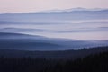 Smoky morning from viewpoint of Blue Ridge PKW, US Royalty Free Stock Photo