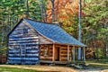 Smoky Mountain Pioneer Cabin REVISED Royalty Free Stock Photo