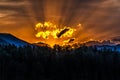Smoky Mountain Sunrise with Copy Space Royalty Free Stock Photo