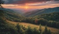 Smoky mountain sunset Royalty Free Stock Photo
