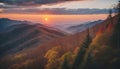 Smoky mountain sunset Royalty Free Stock Photo