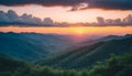 Smoky mountain sunset Royalty Free Stock Photo