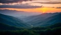 Smoky mountain sunset Royalty Free Stock Photo