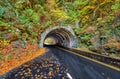 Smoky Mountain Tunnel With Fall Colors Royalty Free Stock Photo