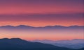 Smoky mountains sunset sky Royalty Free Stock Photo